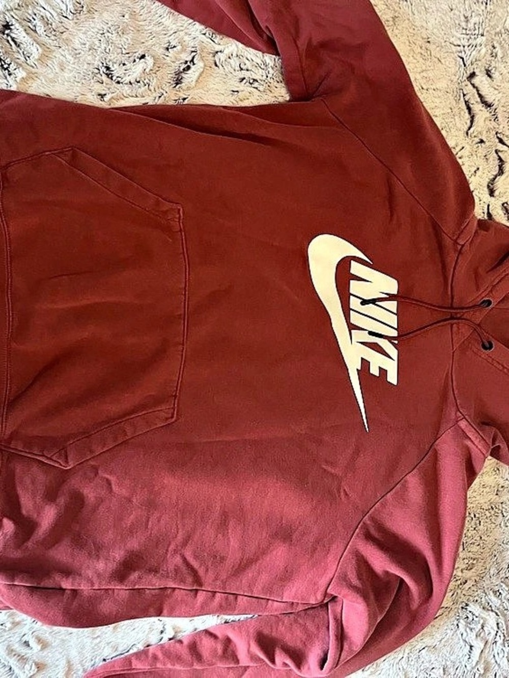 Nike Sportswear Big Swoosh Pullover Hoodie Red large. Fits like a Small.
